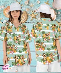 Chip Dale Pineapple Trouble Summer Hawaiian Disneyland Aloha Shirt