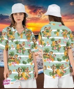 Chip Dale Pineapple Trouble Summer Hawaiian Disneyland Aloha Shirt