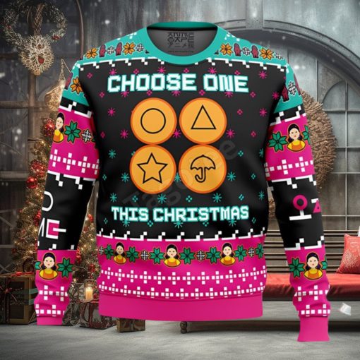 Choose One This Christmas Squid Game Ugly Christmas Sweater Impressive Gift