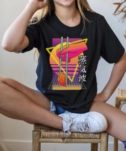 Chopsticks Neon Heart Retro Japan Artwork Cherry Blossom Kanji Art T Shirt