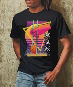 Chopsticks Neon Heart Retro Japan Artwork Cherry Blossom Kanji Art T Shirt