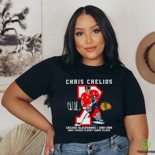 Chris Chelios Chicago Blackhawks Jersey Retirement signature shirt