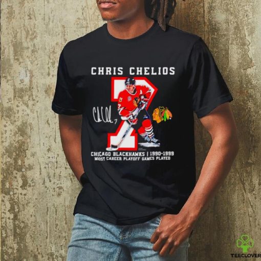 Chris Chelios Chicago Blackhawks Jersey Retirement signature shirt