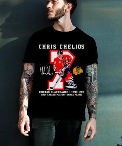 Chris Chelios Chicago Blackhawks Jersey Retirement signature shirt
