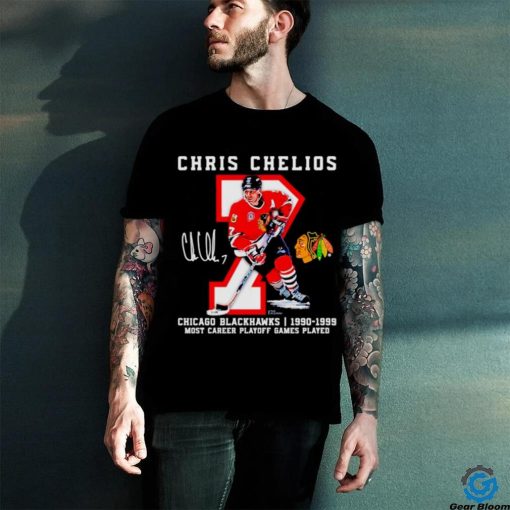 Chris Chelios Chicago Blackhawks Jersey Retirement signature shirt