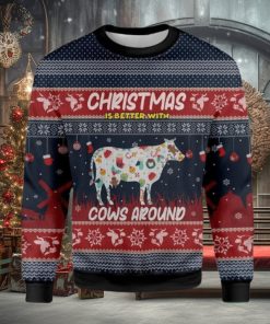 Chrismas Is Better With Cows Around Farmer Ugly Christmas Sweater