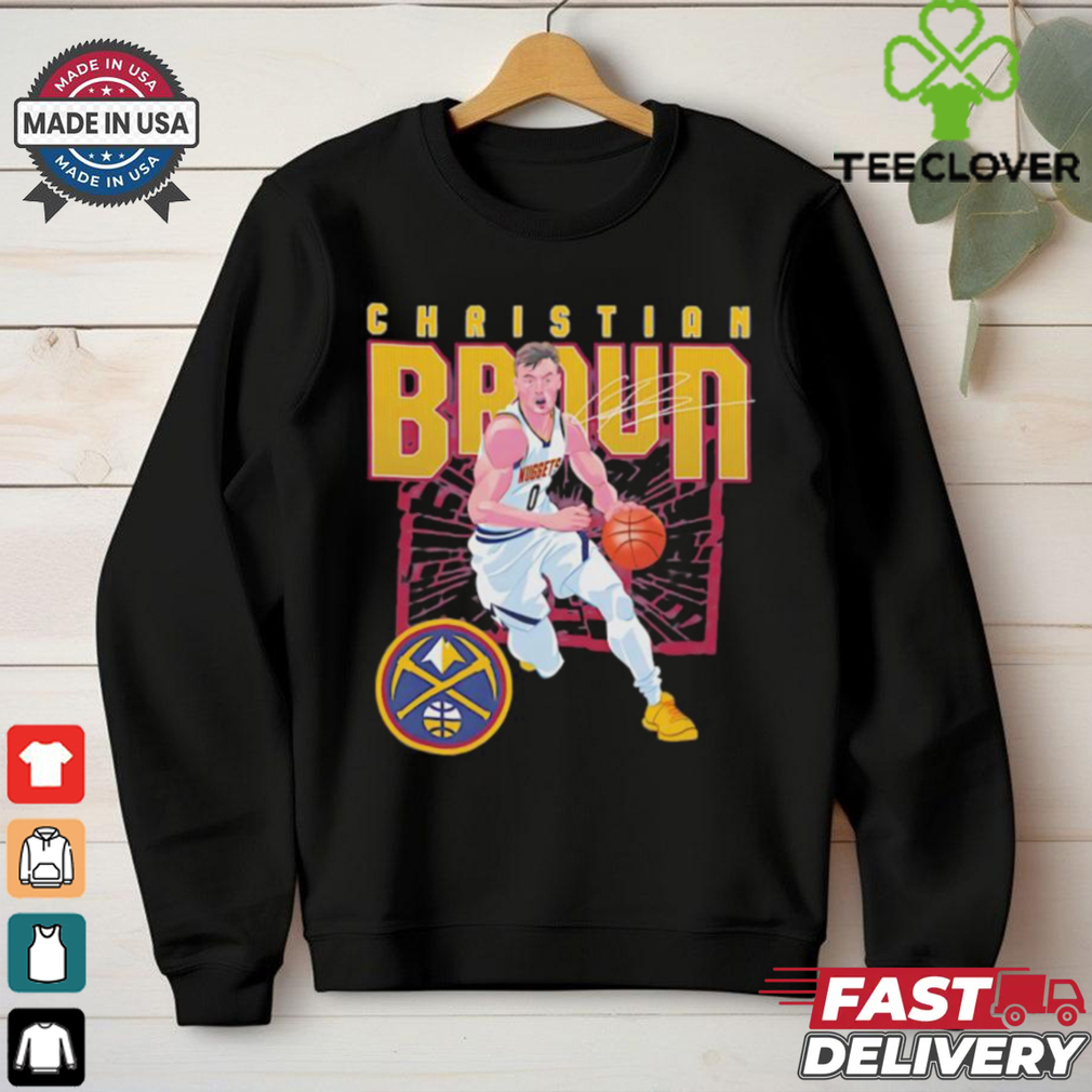 Christian Braun Denver Nuggets shattered signature shirt Christian Braun Denver Nuggets shattered signature shirt
