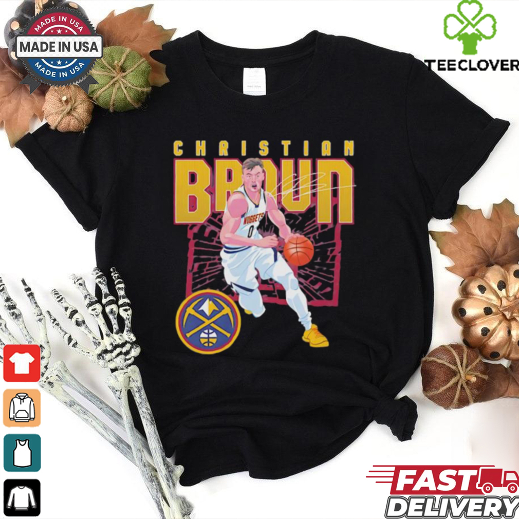 Christian Braun Denver Nuggets shattered signature shirt Christian Braun Denver Nuggets shattered signature shirt