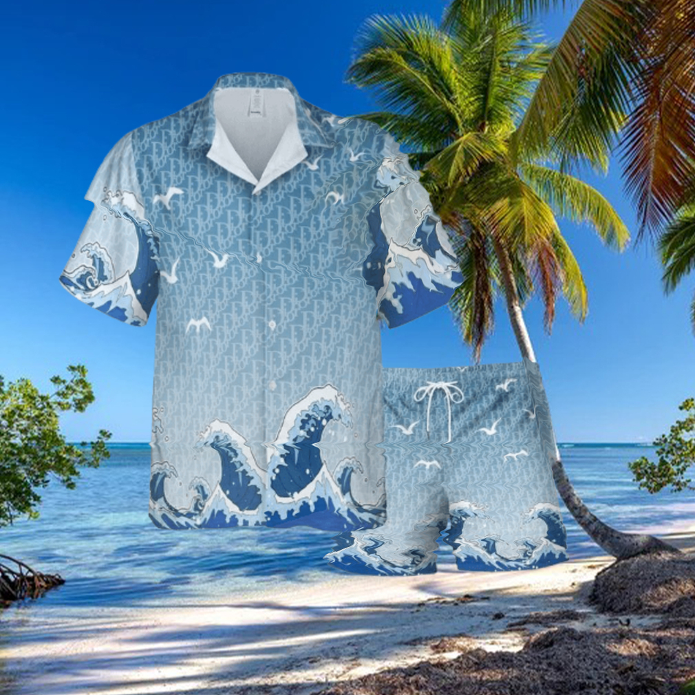 Christian Dior Great Waves Luxury Summer Hawaiian Shirt Christian Dior Great Waves Luxury Summer Hawaiian Shirt