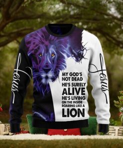 Christian Lion Style 3D Ugly Christmas Sweater Gift Men Women