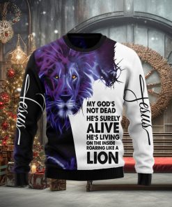 Christian Lion Style 3D Ugly Christmas Sweater Gift Men Women