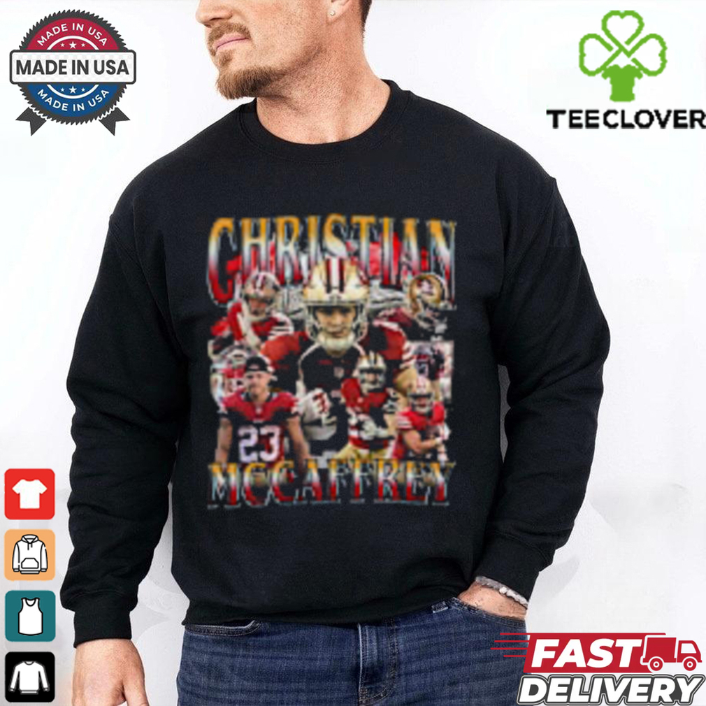 Christian McCaffrey Bootleg Collage Crewneck shirt Christian McCaffrey Bootleg Collage Crewneck shirt