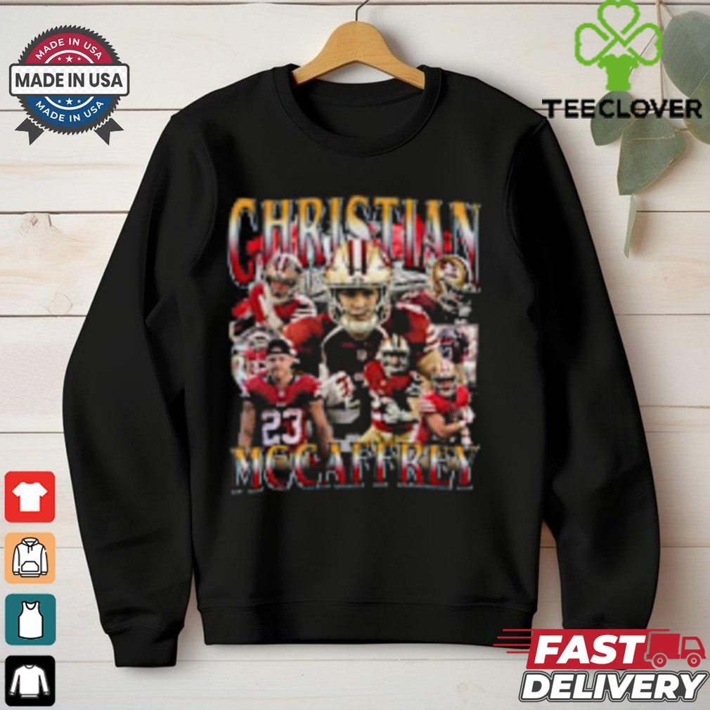 Christian McCaffrey Bootleg Collage Crewneck shirt Christian McCaffrey Bootleg Collage Crewneck shirt