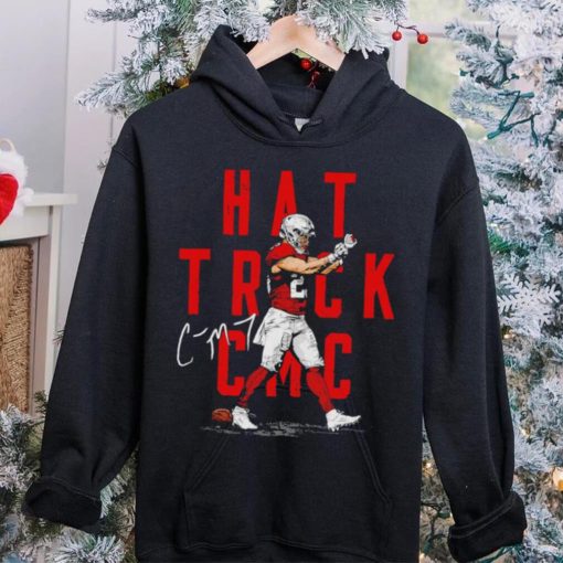 Christian McCaffrey San Francisco 49ers football player hat trick CMC signature hoodie, sweater, longsleeve, shirt v-neck, t-shirt