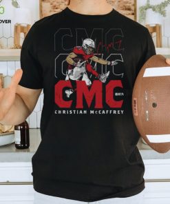 Christian McCaffrey San Francisco Hurdle WHT Shirt 2 Christian McCaffrey San Francisco Hurdle WHT Shirt