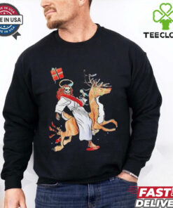 Christian Riding Reindeer Merry Christmas shirt 1 Christian Riding Reindeer Merry Christmas shirt