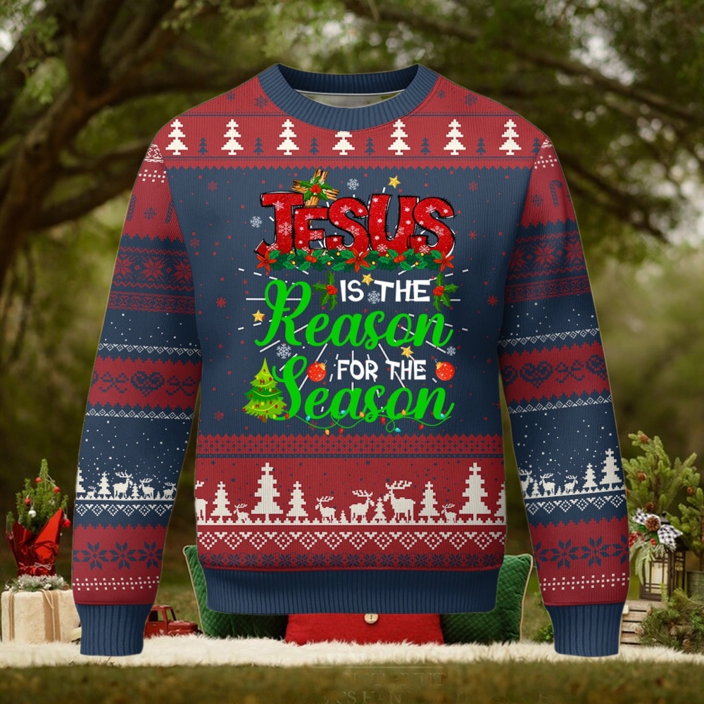 Christian Ugly Christmas Sweater Jesus Is The Reason For The Season Christian Ugly Christmas Sweater Jesus Is The Reason For The Season