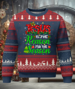 Christian Ugly Christmas Sweater Jesus Is The Reason For The Season