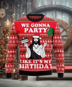 Christian We Gonna Party Like It’s My Birthday Ugly Christmas Sweater Gift Men Women