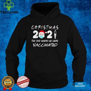 Christmas 2021 Santa Face Wearing Mask Funny Vaccinated T Shirt