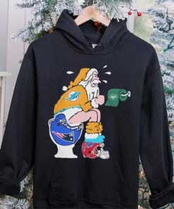 Christmas 2023 Santa Claus Miami Dolphins Shit On Toilet New England Patriots hoodie, sweater, longsleeve, shirt v-neck, t-shirt