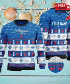Christmas 2024 Personalized Christmas Twinkle Lights Michelob Ultra Ugly Sweater
