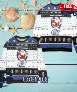 Christmas 2024 When You’re Drinking Miller Lite With Santa Claus Ugly Sweater