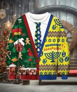 Christmas And Hanukkah Cadigan Costume 3D Funny Ugly Sweater