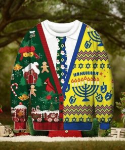 Christmas And Hanukkah Cadigan Costume 3D Funny Ugly Sweater