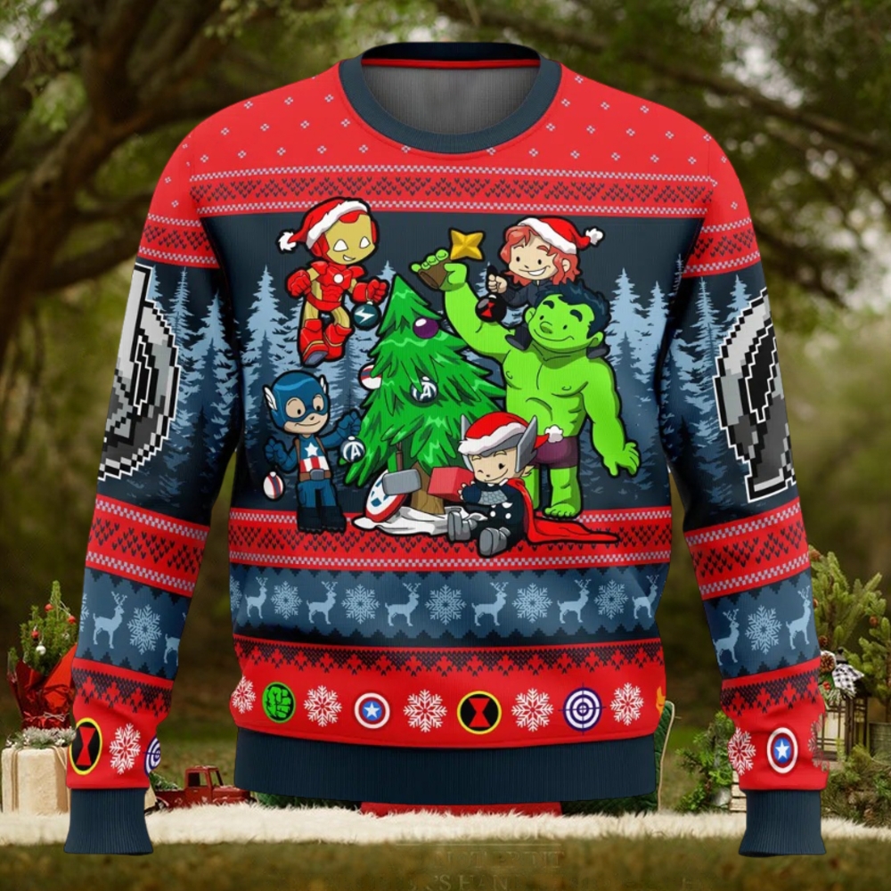 Christmas Avengers Chibi Marvel Comics Ugly Christmas Sweater Christmas Avengers Chibi Marvel Comics Ugly Christmas Sweater
