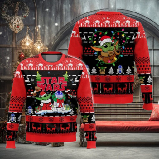 Christmas Baby Yoda And R2D2 Ugly Sweater, Disney Christmas Sweater, This Is The Way Shirt, Grogu Christmas Sweatshirt, Gift For Fan