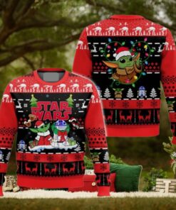Christmas Baby Yoda And R2D2 Ugly Sweater, Disney Christmas Sweater, This Is The Way Shirt, Grogu Christmas Sweatshirt, Gift For Fan