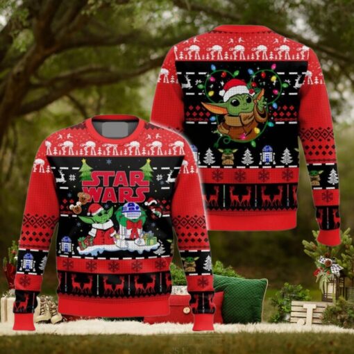 Christmas Baby Yoda And R2D2 Ugly Sweater, Disney Christmas Sweater, This Is The Way Shirt, Grogu Christmas Sweatshirt, Gift For Fan