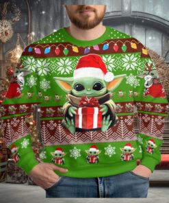 Christmas Baby Yoda And Santa Hat Ugly Sweater, Magic Kingdom Holiday Sweater, Disney Trip Christmas Sweatshirt, Star Wars Fan Gift