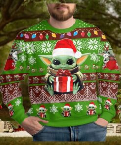 Christmas Baby Yoda And Santa Hat Ugly Sweater, Magic Kingdom Holiday Sweater, Disney Trip Christmas Sweatshirt, Star Wars Fan Gift