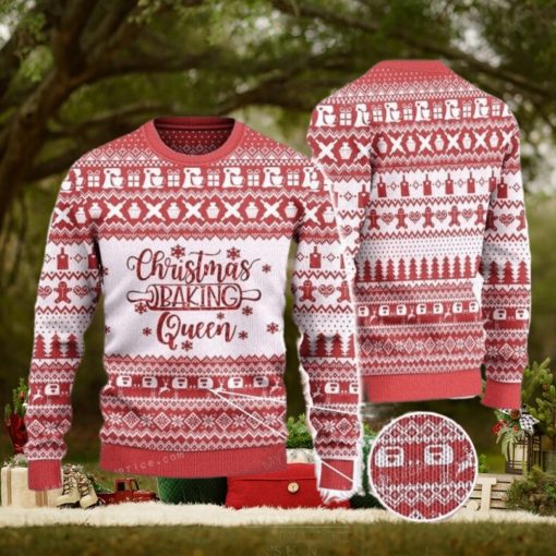 Christmas Baking Queen Baker Gift Ugly Sweater For Woman