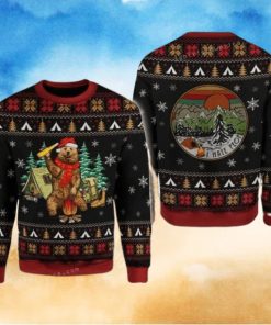 Christmas Bear Scarf Camping Knitting Pattern Ugly Sweater Christmas Party