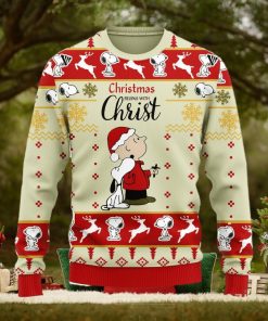 Christmas Begin With Christ Snoopy Ugly Christmas 3D Sweater Christmas Gift For Men And Women