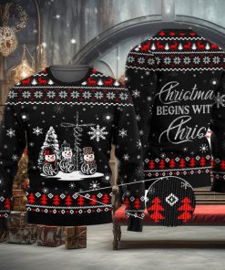 Christmas Begins With Christ Faith Hope Love Ugly Christmas Sweater Unisex 3D Sweater Christmas Gift