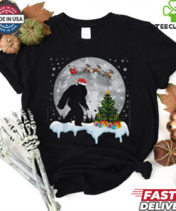 Christmas Bigfoot Santa Tree Sleigh Moon Reindeer Snow T Shirt Recovered 3 Christmas Bigfoot Santa Tree Sleigh Moon Reindeer Snow T Shirt Recovered
