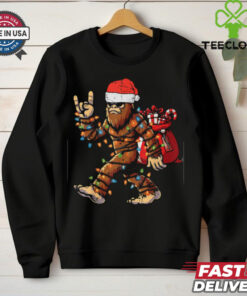 Christmas Bigfoot Sasquatch Rock Xmas Rocker Shirt Recovered