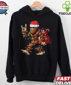 Christmas Bigfoot Sasquatch Rock Xmas Rocker Shirt Recovered