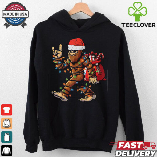 Christmas Bigfoot Sasquatch Rock Xmas Rocker Shirt Recovered