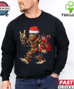 Christmas Bigfoot Sasquatch Rock Xmas Rocker Shirt Recovered