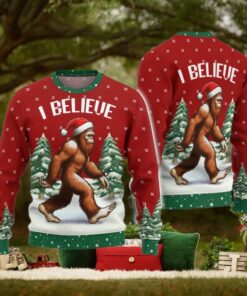 Christmas Bigfoot Ugly Sweater, Sasquatch Holiday Sweater