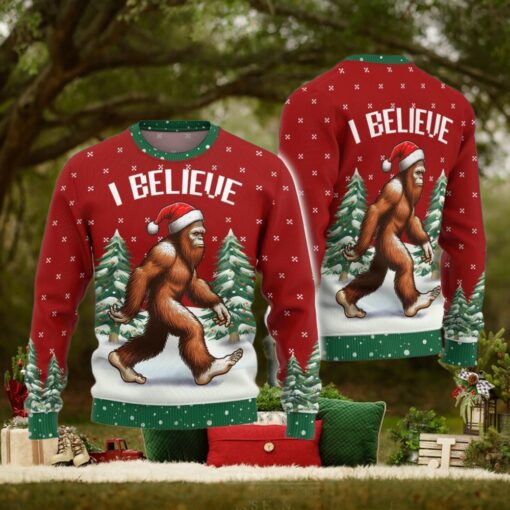 Christmas Bigfoot Ugly Sweater, Sasquatch Holiday Sweater