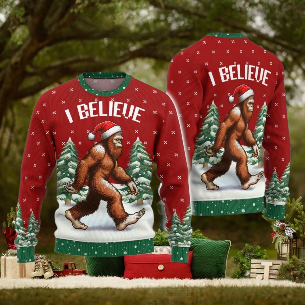 Christmas Bigfoot Ugly Sweater, Sasquatch Holiday Sweater Christmas Bigfoot Ugly Sweater, Sasquatch Holiday Sweater