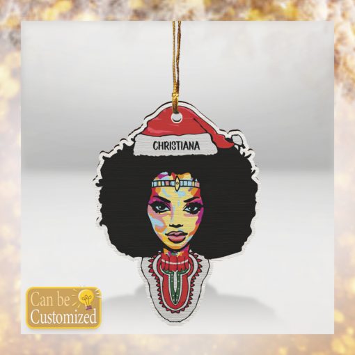 Christmas Black Girl   Personalized Ornament