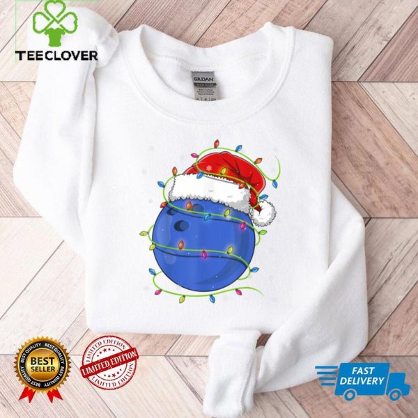 Christmas Bowling Ball Santa Hat Matching Family Pajama T Shirt