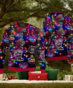 Christmas Bright Neon Lighting Ugly Sweater, Santa Claus Ugly Christmas Pattern Gift
